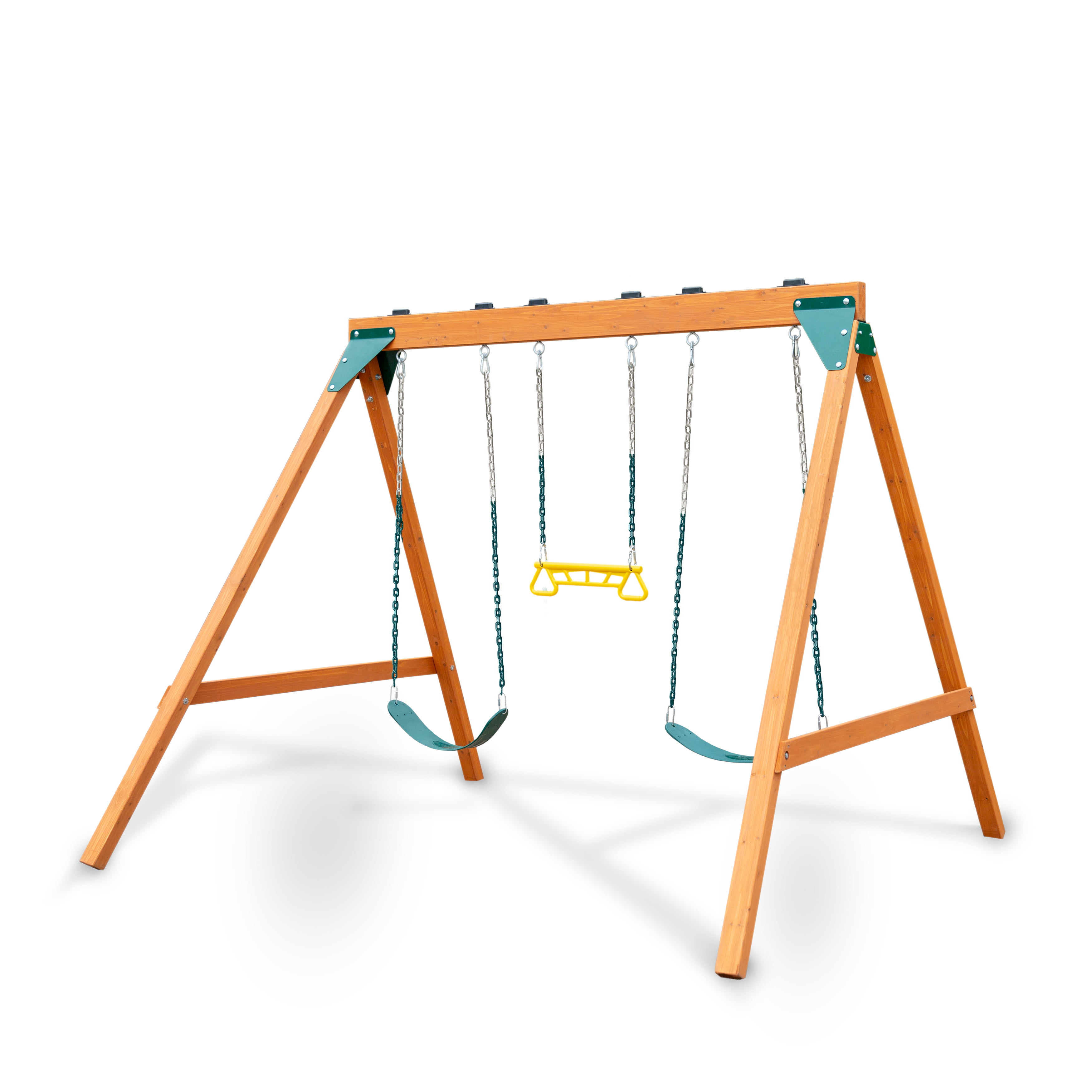 Swing-N-Slide WS 5102 2 Pack of Blue Swing Seats with Ring/Trapeze Combo Swing Swing Set Refresher Bundle Blue