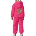 thumbnail image 5 of Bow Print Outfits Set For Kids Thick And Cozy Girls' Tracksuit Fashionable Bow Print Hoodie And Joggers Outfit For Toddlers And Kids Hot Pink 120(4-5 Years), 5 of 9