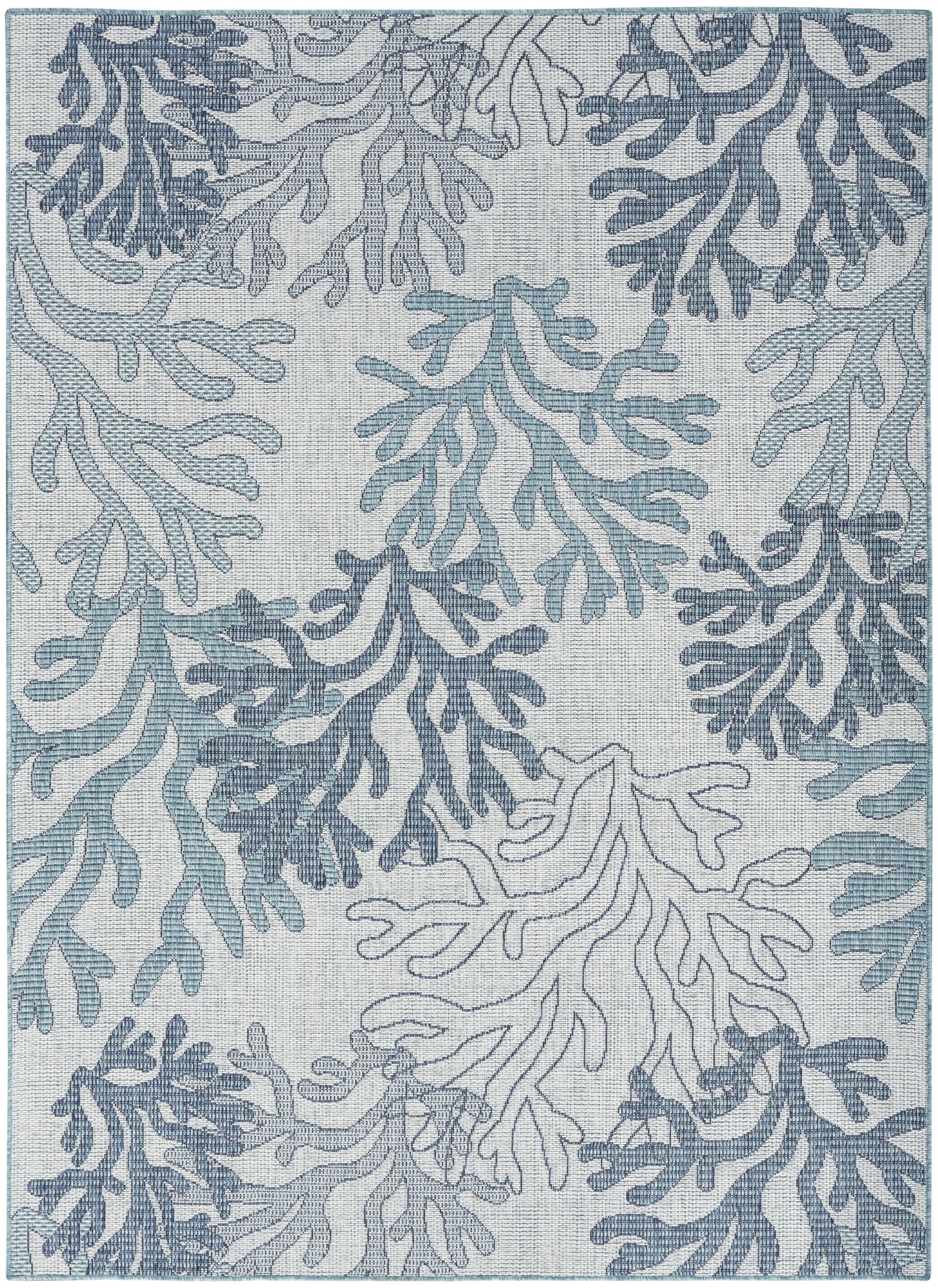Nourison Garden Oasis Indoor/Outdoor Blue 5' x 7' Area Rug (5x7)