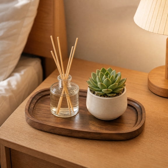 Large Rectangular Wooden Serving Tray Solid Wood Coffee Table Decor Home Organization Pastry Platter Vanity Organizer Brown