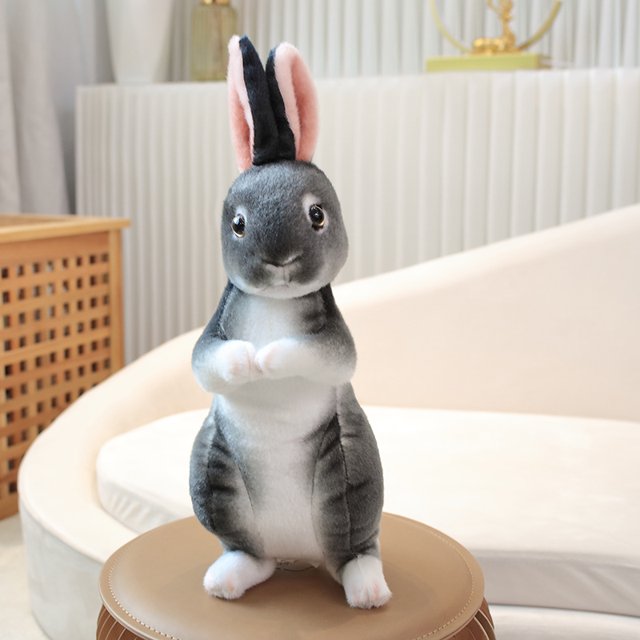 30cm Simulation Rabbit Plush Fur Realistic Lovely Animal Easter Bunny Rabbit Toy Cute Model Home Decoration Kids Birthday Gift