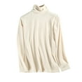 thumbnail image 3 of ZMFXJPE Hauts d'Hiver à Manches Longues pour Femmes Hauts à Manches Longues Printemps Hauts à Manches Longues pour Femmes Haut à Manches Longues pour Femmes (Beige,TG), 3 of 4