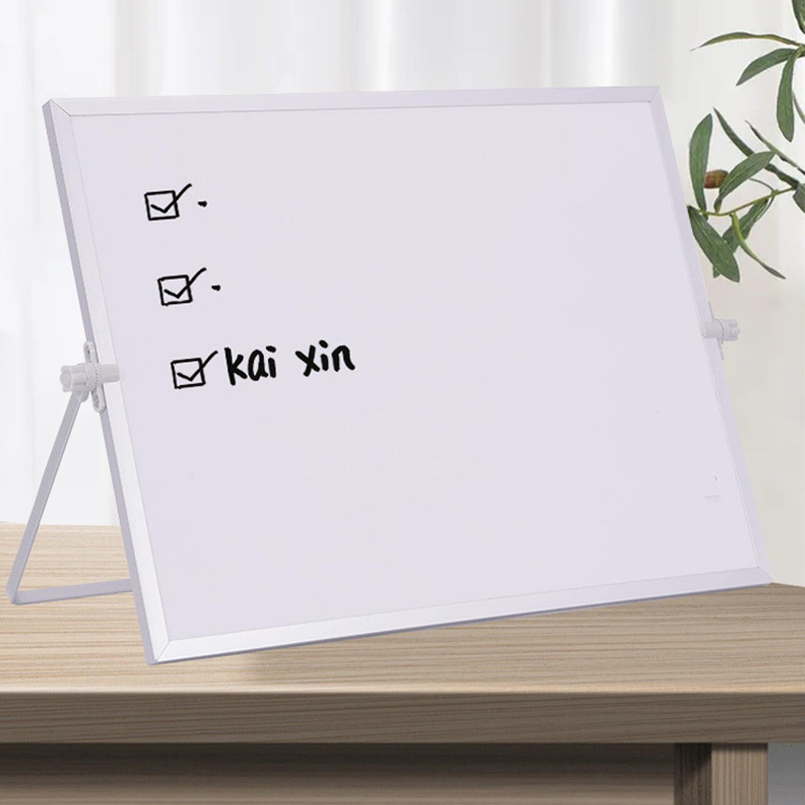 Desktop White Board Multifunctional Portable Double Sided Magnetic Rotating Desktop Dry Erase Board for Home School Office