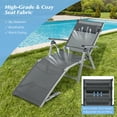 thumbnail image 4 of Patiojoy Chaise Longue d'Extérieur 2 Pcs, Chaise Longue Pliante avec Dossiers Réglables à 8 Niveaux, Cadre en Aluminium Robuste, Appui-Tête et Coussin Douillets, 4 of 8