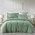 thumbnail image 2 of Chezmoi Collection Solid Sage Green 100% Cotton Duvet Cover Set Queen Size, 3-Piece Luxury Soft Breathable Smooth Cooling 250TC Cotton Twill Comforter Cover with Button Closure, 2 of 9