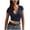 Navy, variant on Going out Tops for Women Deep V Neck Ruched Cropped Slim Comfy Short Sleeve Tee Casual Summer