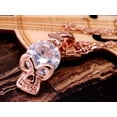 thumbnail image 4 of Rose Gold Tone Shine Clear Crystal Rhinestones Skull Head Gothic Necklace, 4 of 4