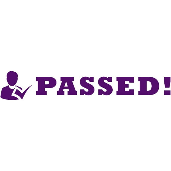 Printtoo Teacher's Stamp Passed! Self-inking stamp Rubber stamp Teacher Grading For School Classroom & Homework Supplies-42x9 mm - Purple