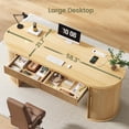 thumbnail image 6 of Modern Executive Desk with 2 Drawers, 58.3" x 21.7" Fluted Computer Desk with 2 Sliding Doors Storage, Home Office Desk, 6 of 7
