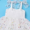 thumbnail image 5 of IBTOM CASTLE Toddler Baby Girls Boho Rainbow Tutu Floral Sequin Sleeveless Backless Ruffle Tulle Dress Princess Birthday Party Sundress 12-18 Months White Stars, 5 of 8