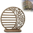 thumbnail image 4 of Large Boho Wooden Earring Display Organizer Stand Gift 10 Inch Moon Floral Goth Earrings Stud Jewelry Holder Dangle Hanging Holder Gift for Women B, 4 of 7