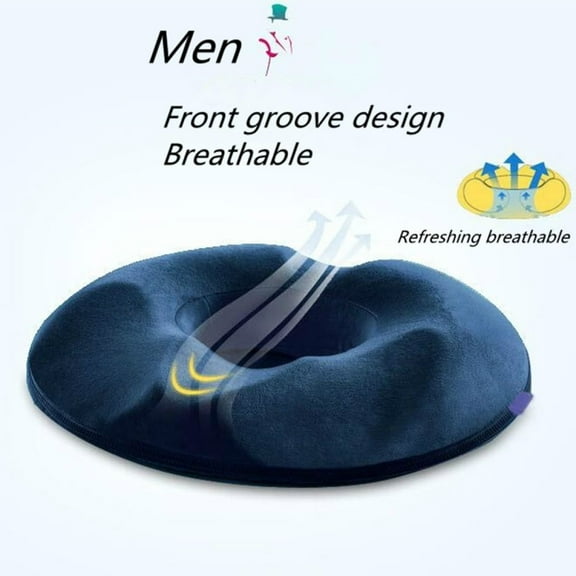 Smarit Donut Seat Cushion Pillow Memory Foam for Hemorrhoids / Prostatitis / Pregnancy / Tailbone Pain Relief / Surgery Recovery (Female, Blue)