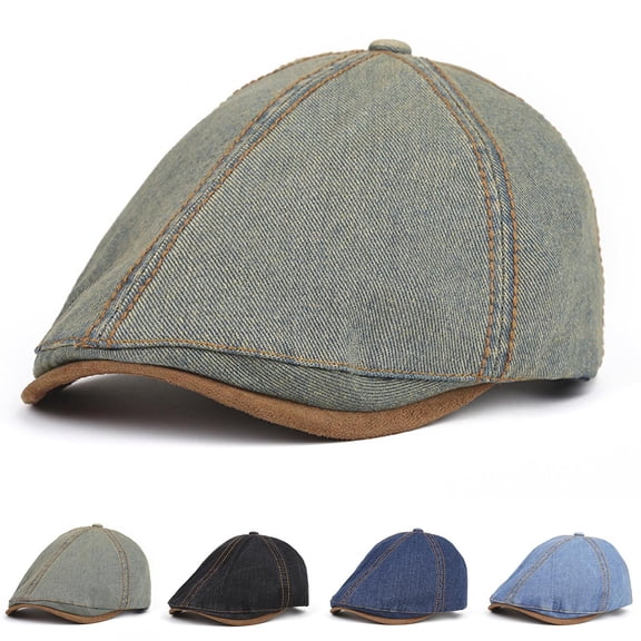 CHUMUD Fashionable Herringbone Tweed Newsboy Cap Flat Ivy Gatsby Hat Adjustable Cabbie Cap for Men Women