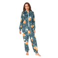 thumbnail image 2 of FORMRS Onesies Pajama for Adults Unisex Hoodie Winter Jumpsuit One Piece Sleepwear, Sizes S-2XL, Blue Oranges, 2 of 7