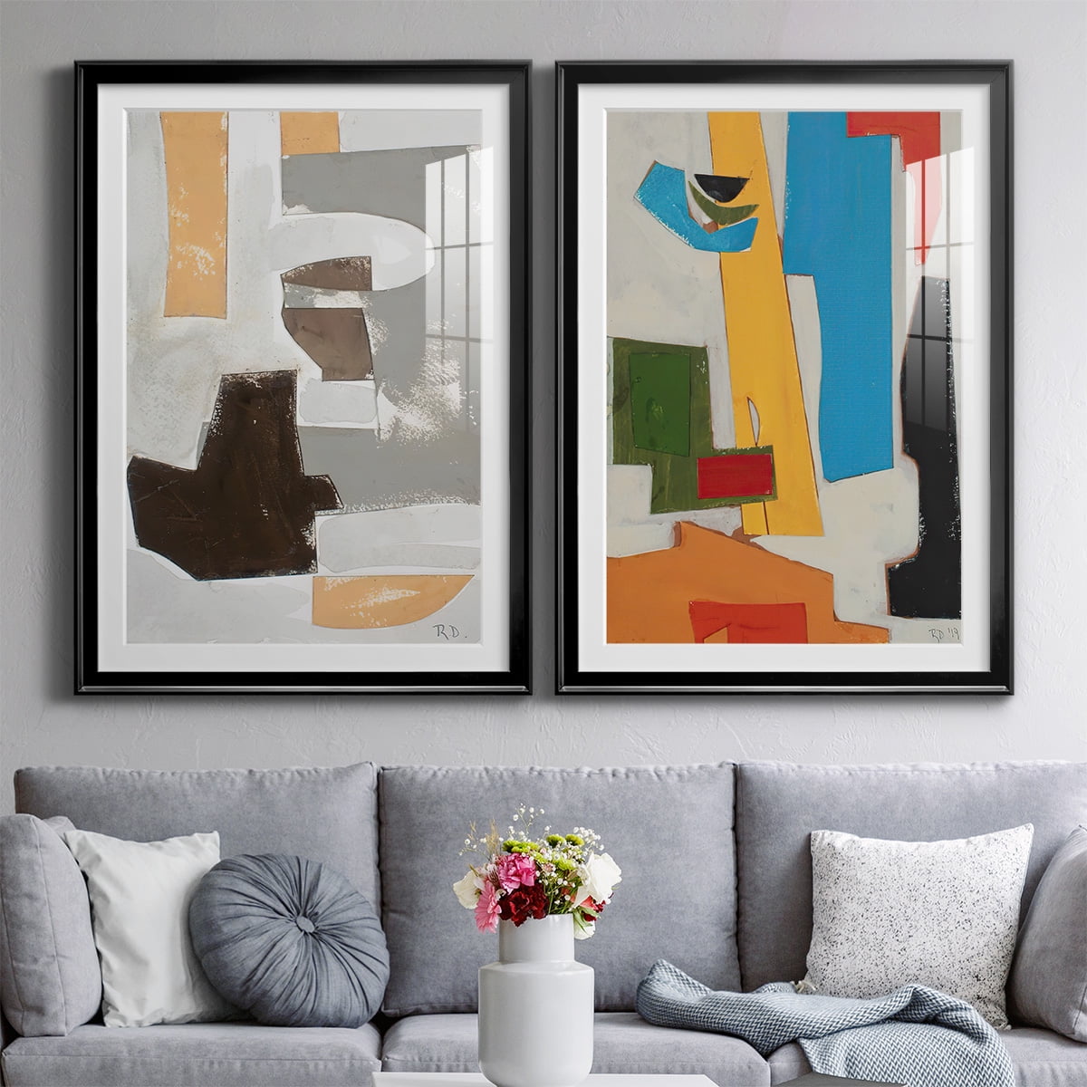 Wexford Home Andalusian Forms III Premium Framed Print, 30.5" x 42.5" - Ready to Hang, Black (Set of 2)