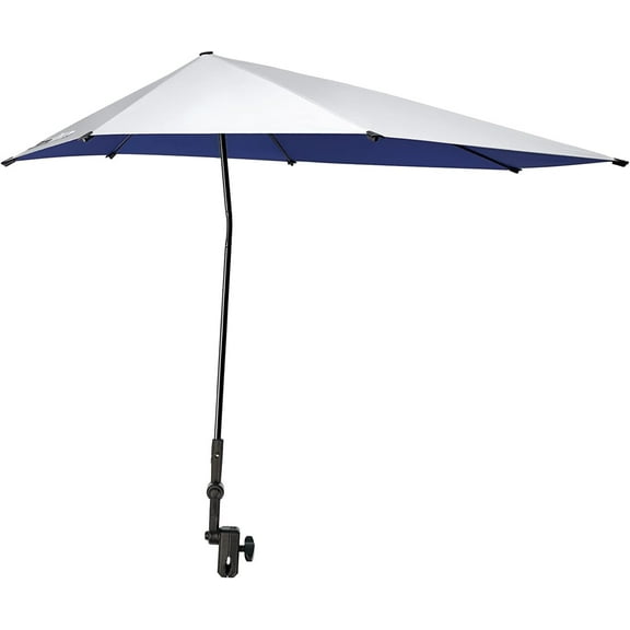 Adjustable Beach Umbrella with Universal Clamp, Portable UPF 50 UV Protection Umbrella for Chair, Wheelchair, Golf Cart, Stroller, Bleacher, Patio