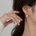 thumbnail image 4 of Pendientes de perlas de plata esterlina S925 Pendientes de lujo ligeros para mujer Pendientes de moda con buen sentido Pendientes a juego, 4 of 5