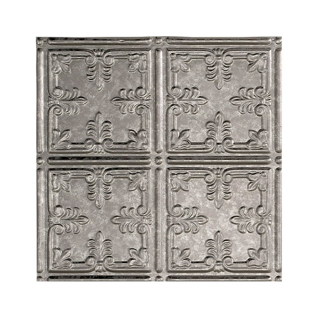 Fasade Easy Installation Traditional 10 Galvanized Steel Glue Up Ceiling Tile/ Ceiling Panel (12" X 12" Sample)