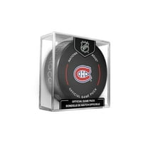 Montreal Canadiens Official Game Hockey Puck with Holder