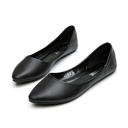 

LNGOOR Woman Comfort Leather Flat Shoes Hand-sewn Leather