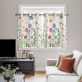 thumbnail image 4 of Spring Floral Kitchen Curtains Window Panels, Pink Blue Flowers Butterfly Farmhouse Insulated Window Treatment Curtain, Grommet Curtains for Bedroom/Living Room/Bathroom, 2 Piece 42"Wx54"L, 4 of 8