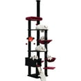 thumbnail image 3 of at Tree 92.5-104.3 Inches with Hammock, Floor to Ceiling Gothic Cat Condo,Tall Cat Climbing Tower Adjustable with Scratching Posts for Indoor Cats Black Red, 3 of 18