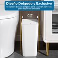 thumbnail image 4 of 3 Botes de Basura de Plástico,Cubo de Basura Impermeable, Cubeta de Basura de Baño,Bote de Basura con Tapa,Capacidad de 10 L,Para Recámara,Baño,Cocina,Sala de (Negro, blanco y gris), 4 of 7