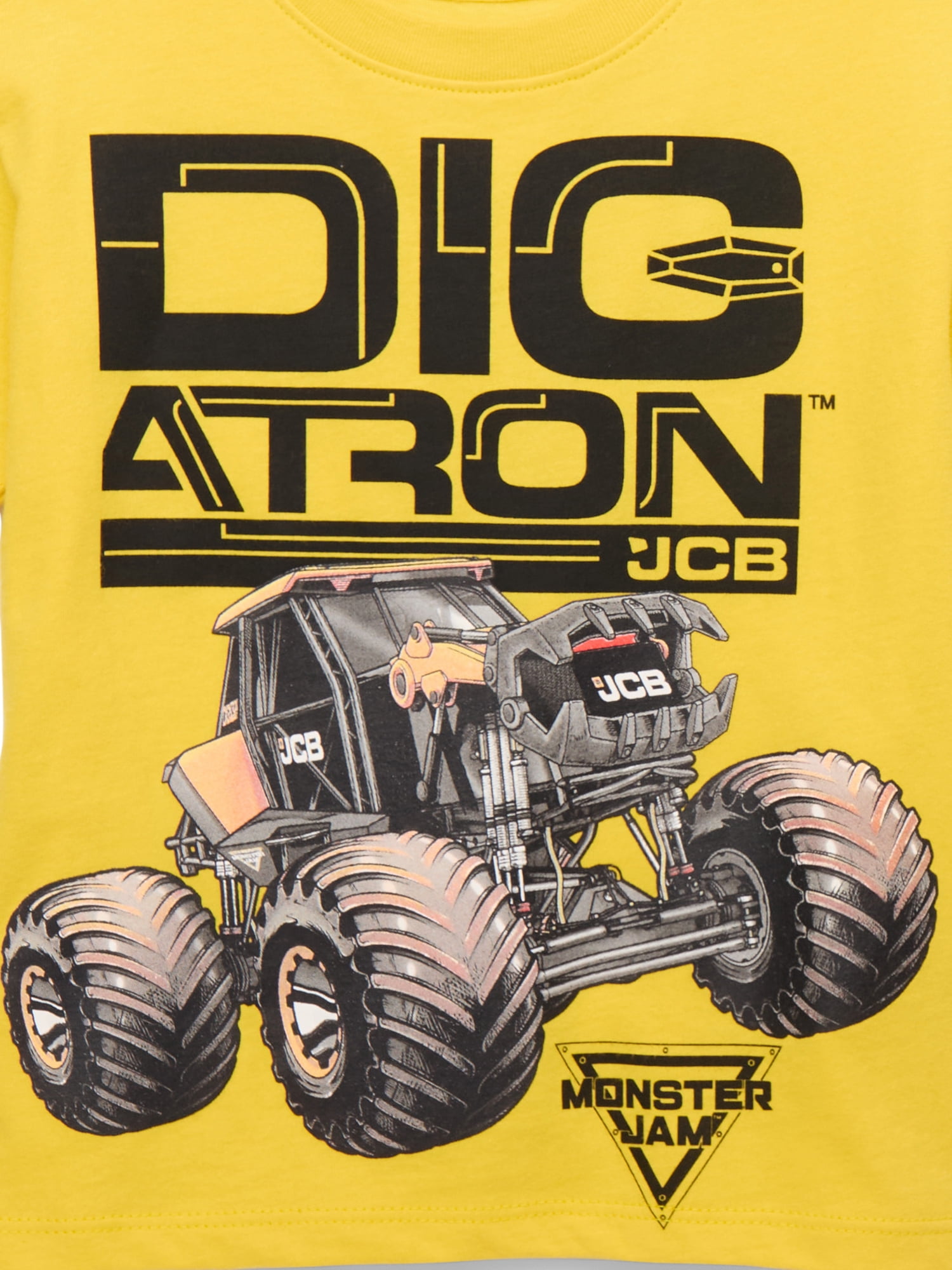 Monster Jam Toddlers’ Digatron Cotton Graphic Tee with Short Sleeves, Sizes 12M-5T