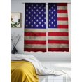 thumbnail image 3 of Independence Day Sheer Curtains 2 Panels Set Retro USA Flag Patriotic Vintage Sheer Window Curtains Light Filtering Rod Pocket Voile Drapes for Bedroom Living Room 52"x63", 3 of 8