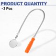 thumbnail image 3 of 3pcs Telescoping Inspection Mirror 2" Round 23.8" 360 Degree Stainless Steel Inspection Swivel Head Extendable Mirrors with Pocket Clip for Technicians Mechanics Contractors, Red, 3 of 7