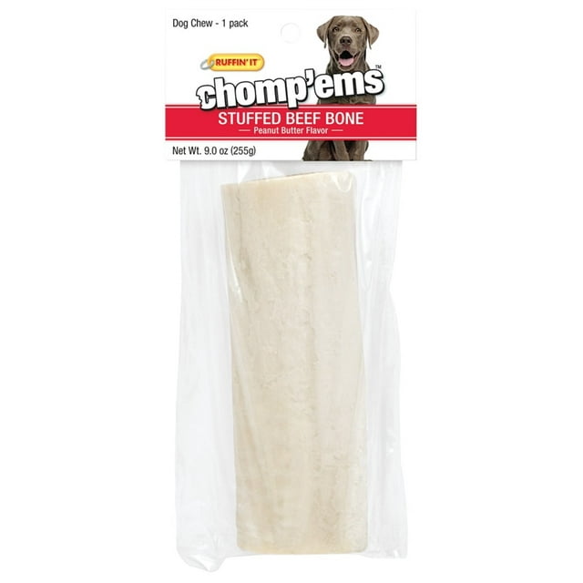 Rhode Island 75220 RuffinIt ChompEms Bouchées pour Chiens, Os de Bœuf Farci, 9 Oz