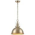 thumbnail image 7 of Kira Home Belle 14" Modern Industrial Gold Pendant Light with Dome Shade, Retro Metal Gold Hanging Light, Cool Brass, 7 of 7