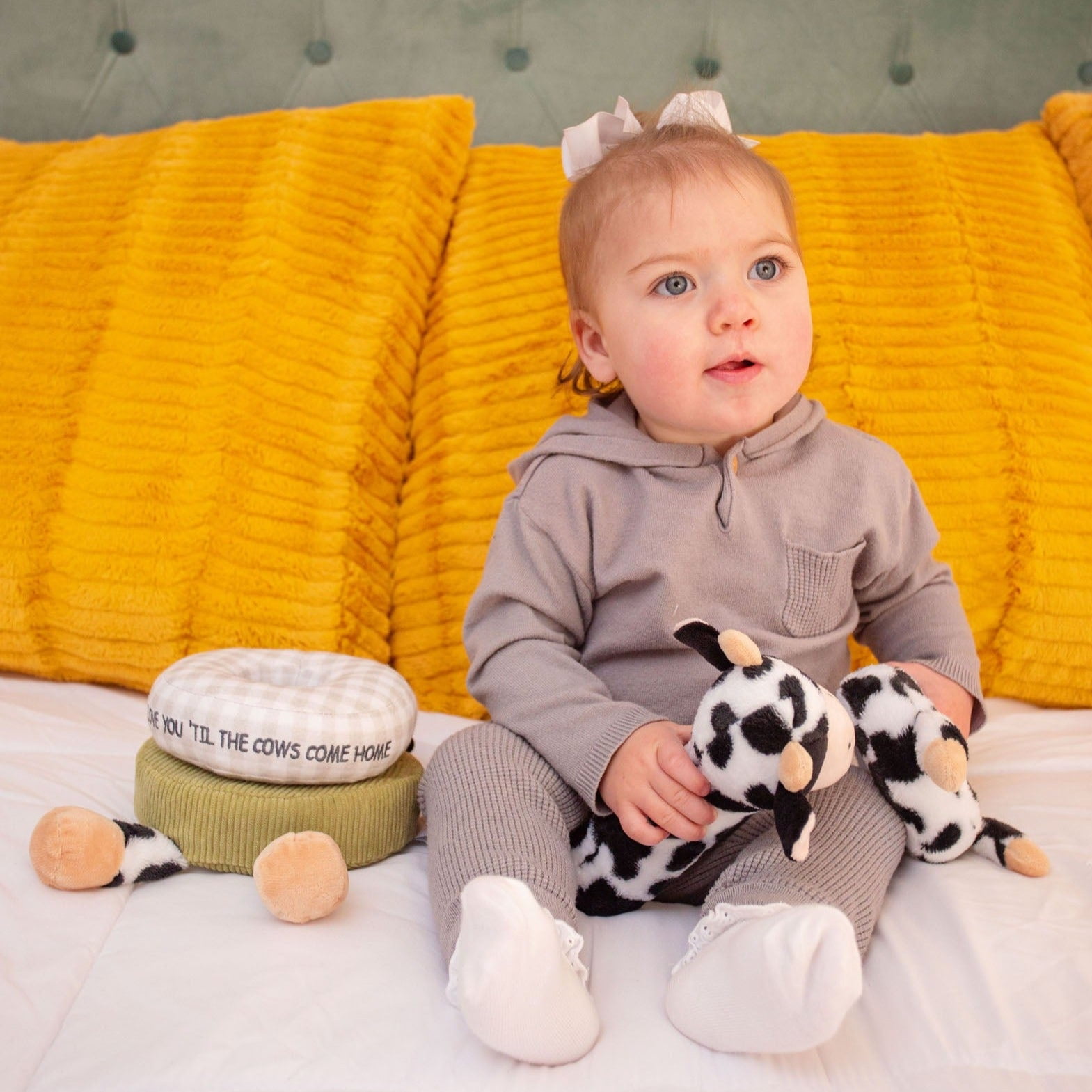 I'll Love You Till The Cows Come Home Gift Set Includes Board Book by Kathryn Cristaldi, Love You 'til The Cows Come Home Plush Stacker Toy, and 8 Inch Cow Soft Stuffed Animal