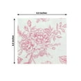 thumbnail image 3 of Efavormart 50 Pack 2-Ply Paper Cocktail Napkins in Matte Pink and White French Toile Floral Pattern, Highly Absorbent Soft Disposable Beverage Napkins, 3 of 6