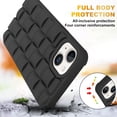 thumbnail image 4 of for iPhone 13 Case iPhone 14 Case Cute 3D Weave Grid Design for Women Girls Soft TPU Silicone Phone Case Raised Bumper Corners Full Protective Case Cover for iPhone 13/14 6.1 inch (Black), 4 of 13
