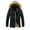 Dark Blue, variant on Long Sleeve Parkas Coats for Men Winter Thickened Plus Size Padded Windproof Warm Cotton Padded Coat Dark Blue