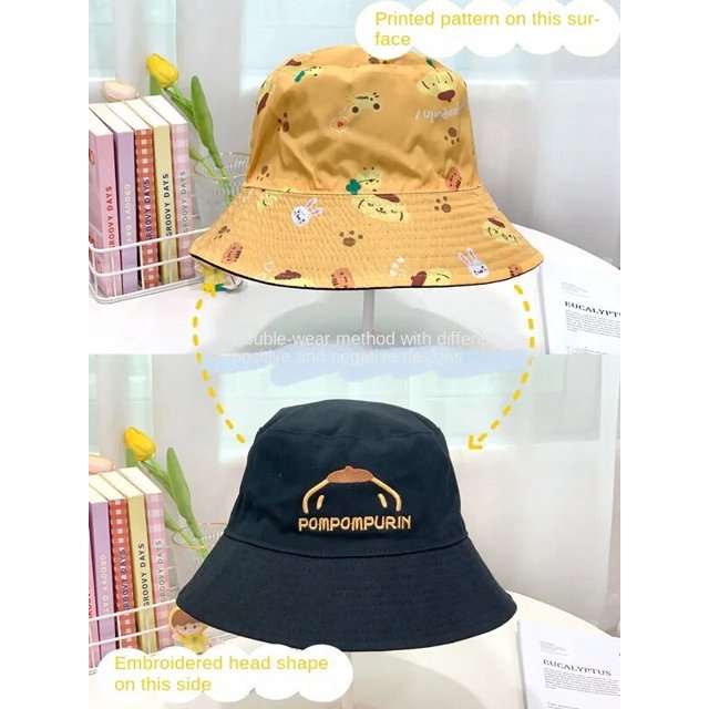 Sanrios Kuromi-Sombrero de pescador de dibujos animados, protector solar Kawaii para el sol, playa, deporte al aire libre, sombrilla informal de dos caras, regalo LIUWENJING unisex