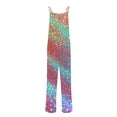 thumbnail image 4 of Moxiu Mardi Gras Overalls for Women Casual Sleeveless Jumpsuits Spaghetti Strap Wide Leg Long Rompers with Pockets 2025 Carnival Outfits Multicolor,XXXL, 4 of 5