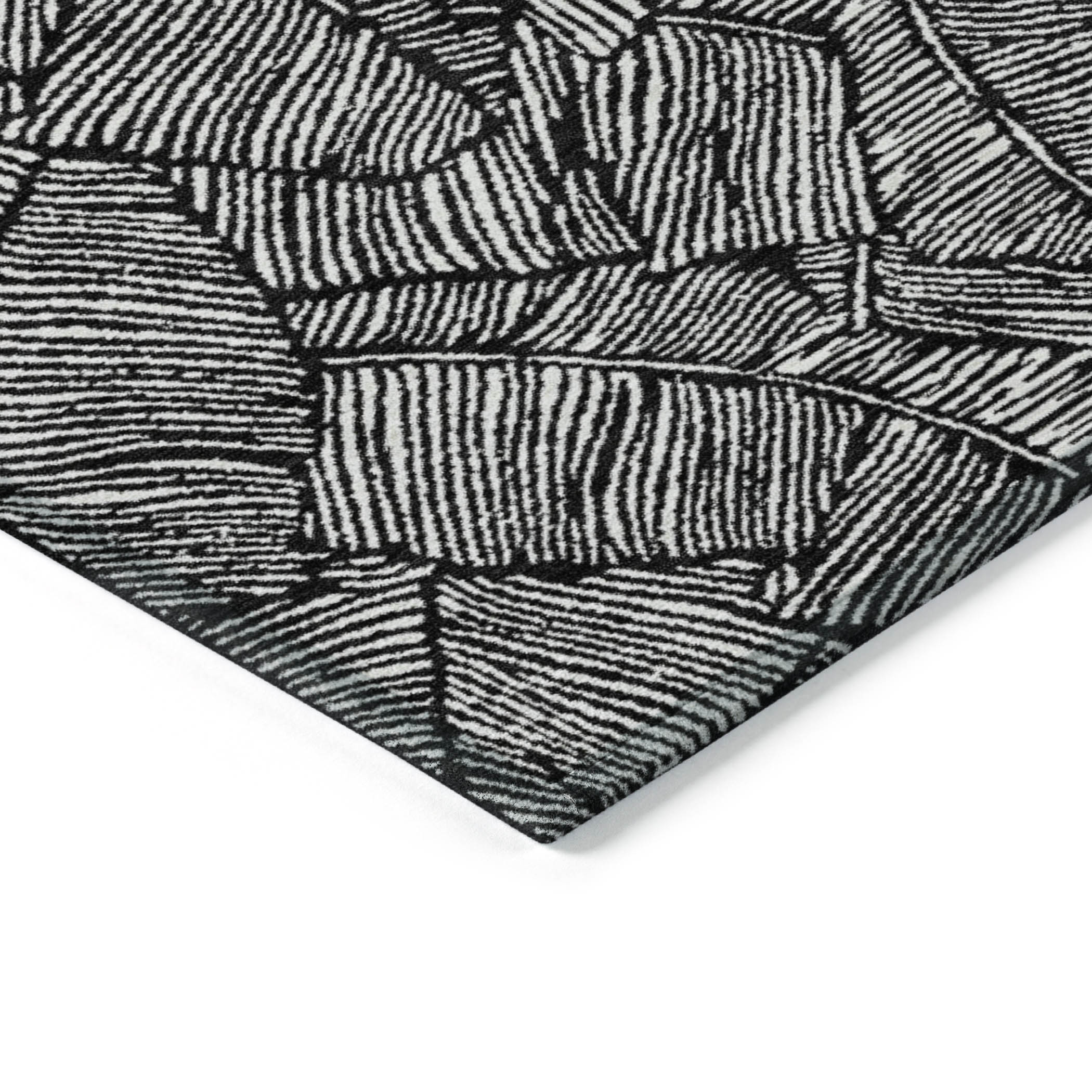 Addison Rugs Chantille Indoor/Outdoor Transitional Floral Black Washable Rectangle Rug, 9' x 12'