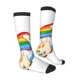 thumbnail image 3 of Fotbe Happy Pride Gnome print Women's Men's Novelty Crew Socks Cotton Socks Knee High Socks for Walking,Running,Nurses,Pregnancy, 3 of 8