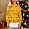 thumbnail image 4 of Christmas Kids Sweater Girls Crewneck Sweatshirt Long Sleeve Pullover Knit Tops,Relaxed Warm For Festival School Wear,Yellow,7-8 Years, 4 of 6