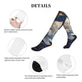 thumbnail image 5 of Lsque Blue Golden Dream Lotus Pattern Sport Compression Socks for Men & Women 15-20 mmHg Knee High Nurse Pregnant Running Medical and Travel Athletic, 5 of 6