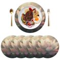 thumbnail image 4 of Round Grid Placemat ,One Sizex1, Round Placemat, PVC Plate Mat，15.4 Inch Non-Slip and Heat Resistant, Table Placemat, Dining Room Placemat Beautiful Big Lotus, 4 of 7