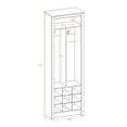 thumbnail image 4 of Prepac Space-Saving Entryway Hall Tree with Shoe Storage, White, 4 of 9