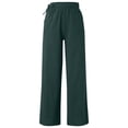 thumbnail image 6 of Lixiuxyad Casual Sweatpants Women's Linen Wide Leg Pants High Waist Drawstring Casual Trousers With Pockets Green, 6 of 6