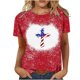 thumbnail image 2 of Fiudx Camisas para Mujer Moda Mujer Causal Día de La Independencia Cuello Redondo Impresión Blusa Manga Corta Camiseta Verano Tops, 2 of 5