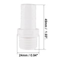 thumbnail image 2 of Uxcell 16mm Barbed x G1/2 Male Tube Fitting Adapter White 2 Pack, 2 of 4