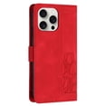 thumbnail image 3 of Leather For Apple iPhone 12 / 12 Pro Case Tulip Embossed 5-card  Flip Wallet Leather Case with Card Holder Magnetic Closure ,Detachable Wrist Strap,Shockproof Phone Cases Cover,Red, 3 of 9