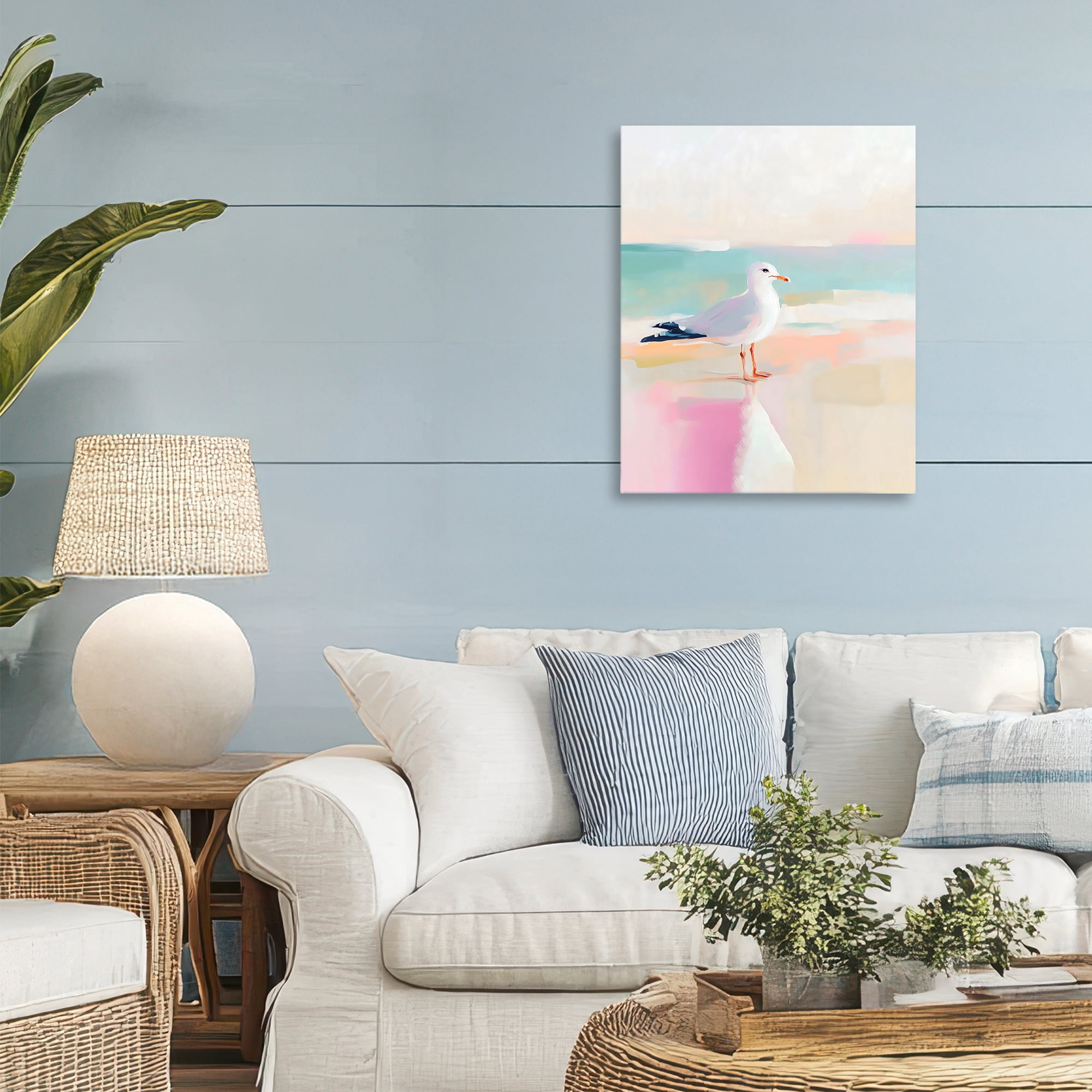 Stupell Industries Seagull Beach Tranquil Reflection Canvas Wall Art, design by The Prints Vibe