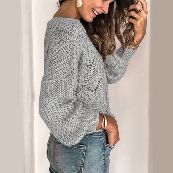 "Aayomet Cardigan For Women Dressy Women Bow Knot V Neck Long Sleeve Classic Fit Pullover Sweater Tops Casual Work ,Gray S-XXL"